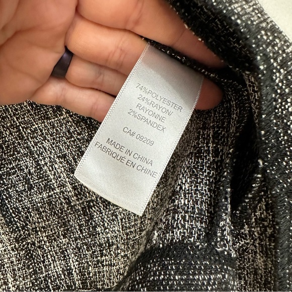 Cleo Petite Collarless Blazer - Size XL - Black/Grey/White - Zipper Pockets - Picture 6 of 8